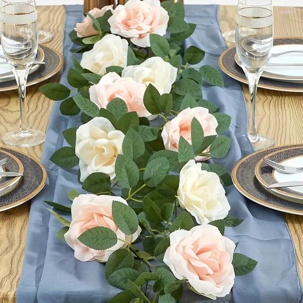 Flores decorativas 2pc 74,8 polegadas 7 haste rosa haste haste durável seda e plástico