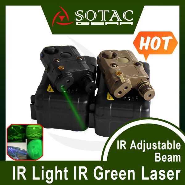 Scopes SOTAC 2024 NOVO ATUALIZADO VER PEQ15 BEAM ajustável e luz IR IR IR Laser Green Lasers Hunting Scout Light com interruptor de controle