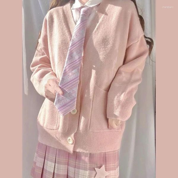 Damen Strick Strick Strickwinkel Langarm japanische jk JK Coat College -Stil süßer Herbst- und Winterpullover Kleidung