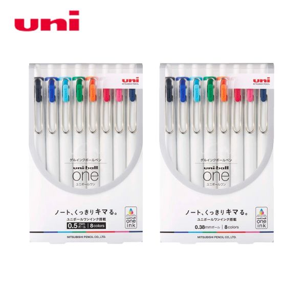 Pens Japan Uni Press Gel Pen Umns38/UMNS05 Clearer UniBall One Color Bullet 8Color Anzugs Geschäftsbüro Unterschrift