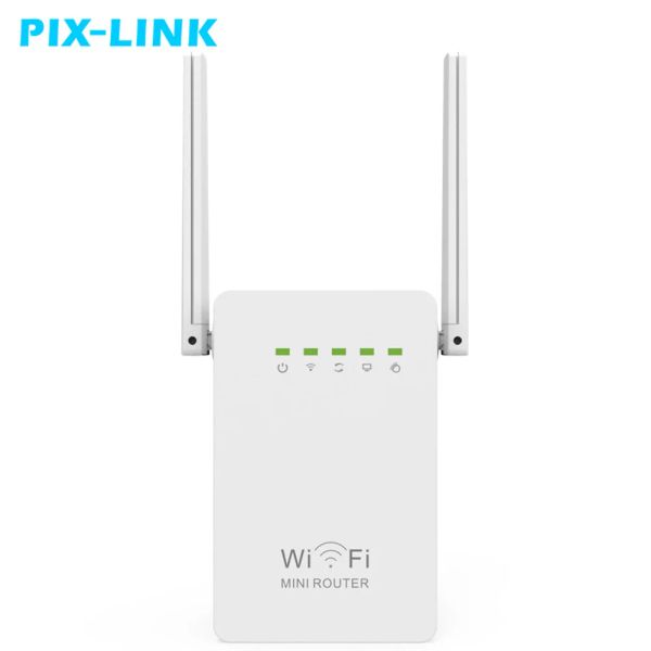 Yönlendiriciler 300Mbps Mini Yönlendirici WiFi Tekrarlayıcı Ağ Uzun menzilli Genişletici Boster Tek Köprü Çift Harici Antenler AP Modu WR02ES