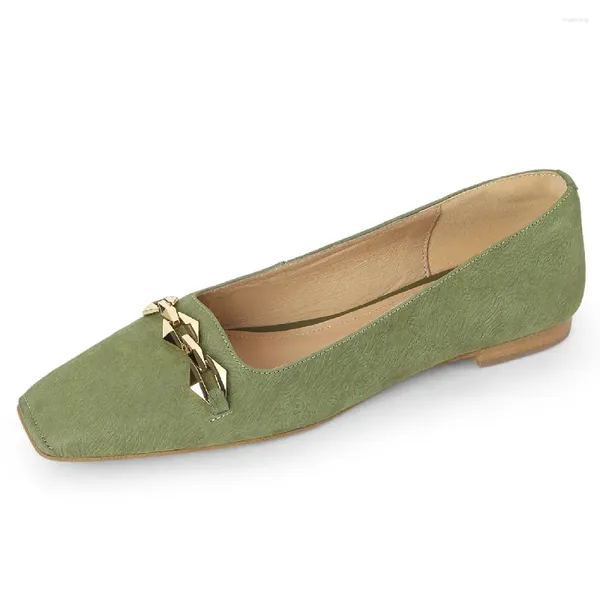 Freizeitschuhe Frauen natürliche Wildleder Leder Quadrat Zehen Slip-on Ballet Flats Freizeit weich bequeme hochwertige Mokassins Espadrilles