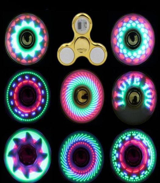 Luvas Cool mais LED LED Mudança de spinners Toy Kids Toys Auto Change Pattern 18 Estilos com arco -íris up Spinner8007760