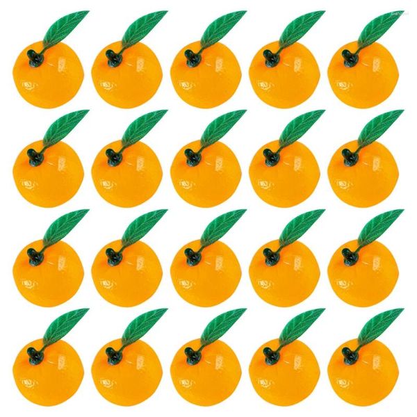 Partydekoration 20 PCs Künstliche Orangenschmuck Faux Orangen Dekor Früchte Layout -Szene Simulation PVC gefälschte kleine Modell