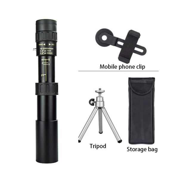 Telescópios 10300x40mm Super Zoom Telescópio Monocular Binóculos Bak4Prism Steel Tiro Foto 4K Vídeo Baixa Visão Night Vision Camping