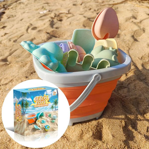 11 pezzi set di giocattoli da spiaggia con secchio con giocattoli da gioco pieghevole per giocattoli da pala per via d'irriglare per bambini 3age 240411