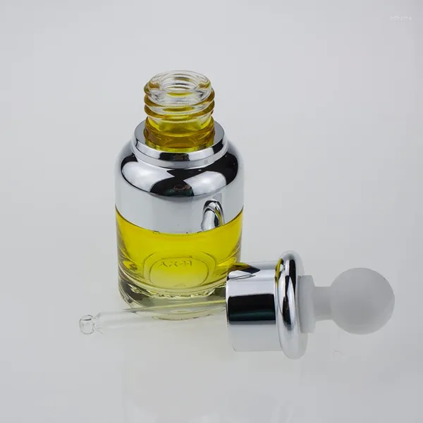 Garrafas de armazenamento 100pcs vazias amarelo 20 ml de gotas de gotas de 20 ml de vidro com tampa