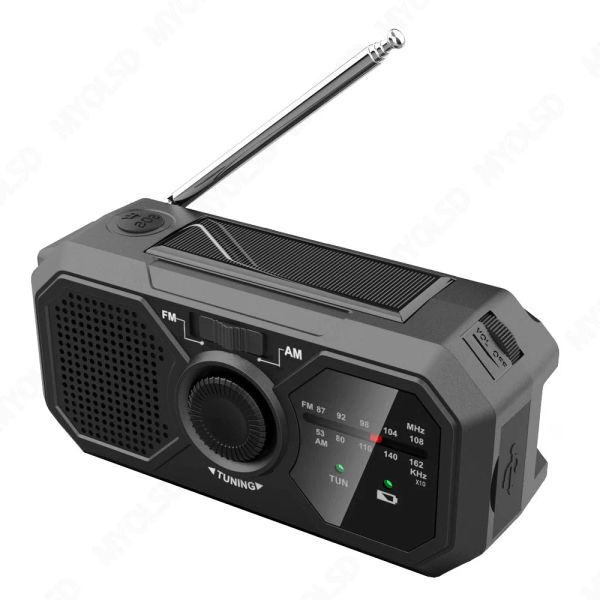 Радио -портативное радио FM AM Поддержка приемника солнечная ручная ручная зарядка