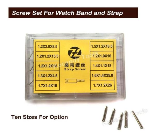 Schraubenrohrstange für Metall Uhrenband 50pcs 10 Größen Edelstahl Reparaturwerkzeuge Watchteile 85 mm 26 mm 707855844485131