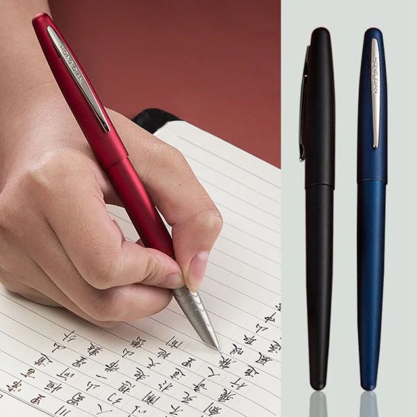 Canetas hongdian 617 caneta de caneta preta de metal de metal de metal aço inoxidável clássico EF NIB Fountainpen Office Gifts para estudantes