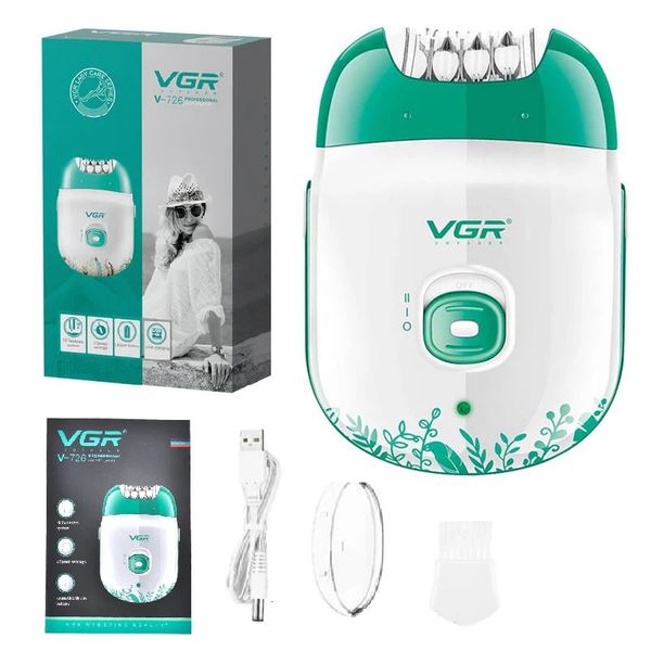 Original VGR wiederaufladbare Frauen Epilator Elektrische Weibliche Epilator für Gesichtshaarentfernungsmaschine Gesichtsbeine Depilatory Body 240416