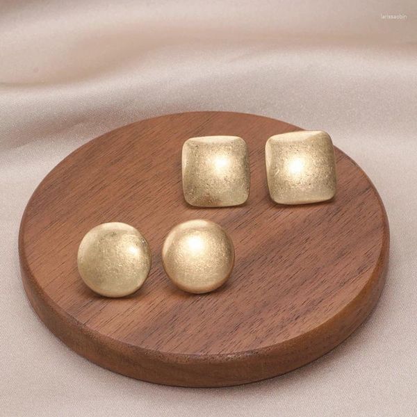 Orecchini per borchie Trendy Gold Color Geometric Square Round for Women Weeli Metal Ears Metal Circle Jewelry