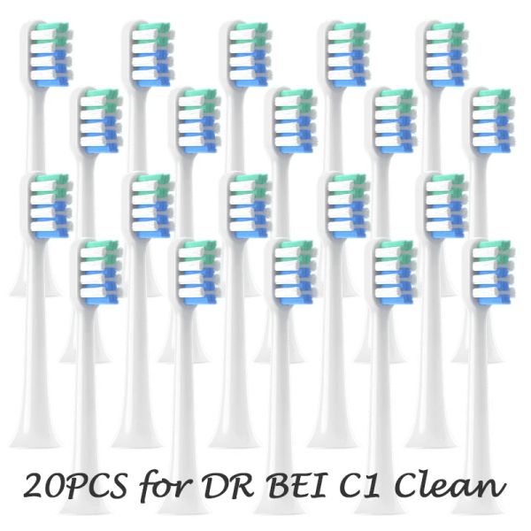 Köpfe 20/50pcs für Ersatz Dr. Bei C1 empfindliche saubere Whitening Pinsel Weiche Dupont -Borsten -Schall -Elektro -Zahnbürstenbürstendüsen