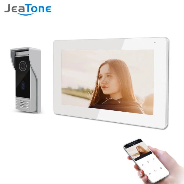 Управление Jeatone Wireless Wi -Fi Smart Video Intercom System 1080p Полный сенсорный экран с 1x1080p Проводная дверь Samrt Телефон разблокировать разблокировку