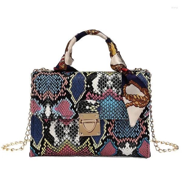 Borse a tracolla 2024 Fashion Designer Stampa di serpente colorato per le signore della borsa versatile in pelle versatile a catena versatile