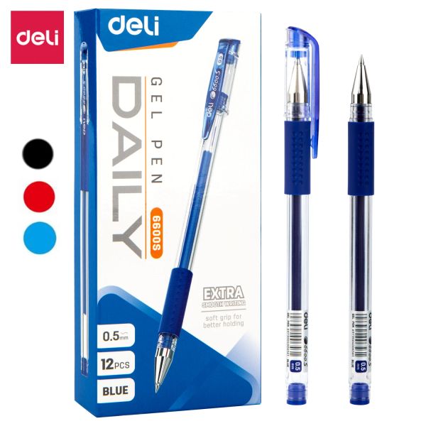 Caneta deli gel canera preta azul azul vermelho cor de tinta de tinta bullet tip 0,5 mm de escritório escreva artigos de papelaria de artigos de papelaria