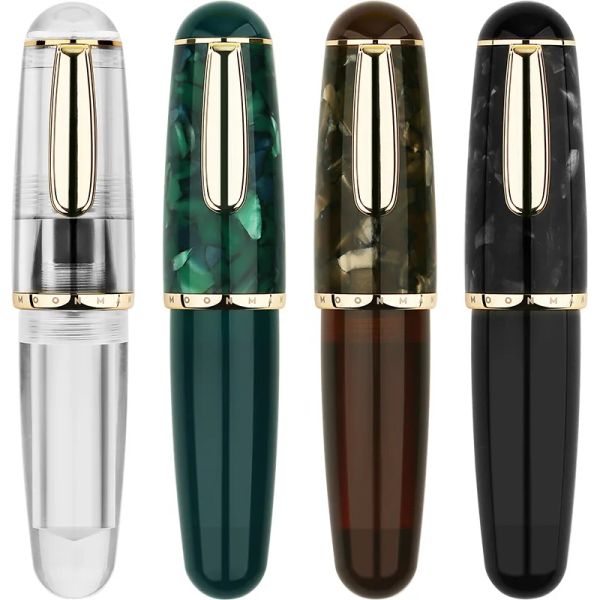 Ручки Majohn Q1 мини -дерево/акриловый прозрачный Pocketsize Eyedropper Fountain Pen Iridium Long Knif