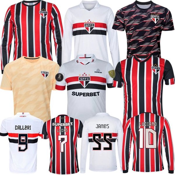 2024 Sao Paulo FC Soccer Trikots Luciano Pato James 24 25 Rafinha Calleri Lucas Pablo Maia Zuhause Away 3. Football Shirt