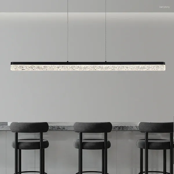 Kronleuchter moderner Minimalismus führte Kronleuchter für Esszimmer Küchenbar lebendige Schlafzimmer Schwarzes Harz Design Hanging Lichtern