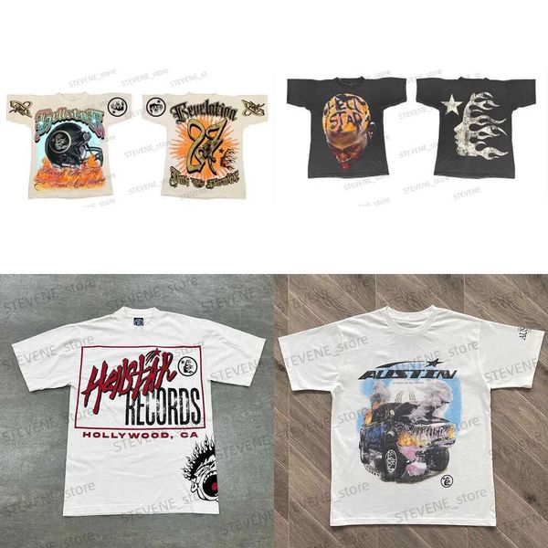 Camisetas de camisetas 2023Ss Hellstar Path 2 Trexina online Homens Mulheres desenhos animados de quadrinhos funcional menino onda de rádio Top camiseta t-shirt t231214 op ee -shirt 3114