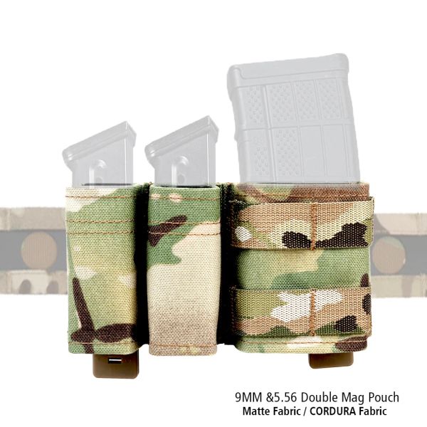 Packs 9mm/5.56 Magazine Pouch Tactical Pistol Mag Beutel Militärische Doppelmagentasche Jagd Airsofthalter mit schnellem Nylon -Support -Clip