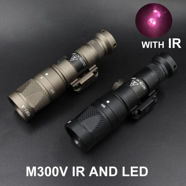 Scopi Light Tactical Light M300V IR LED LED Tlasona di scout bianco con interruttore a pressione remoto per la caccia a binario picatinny