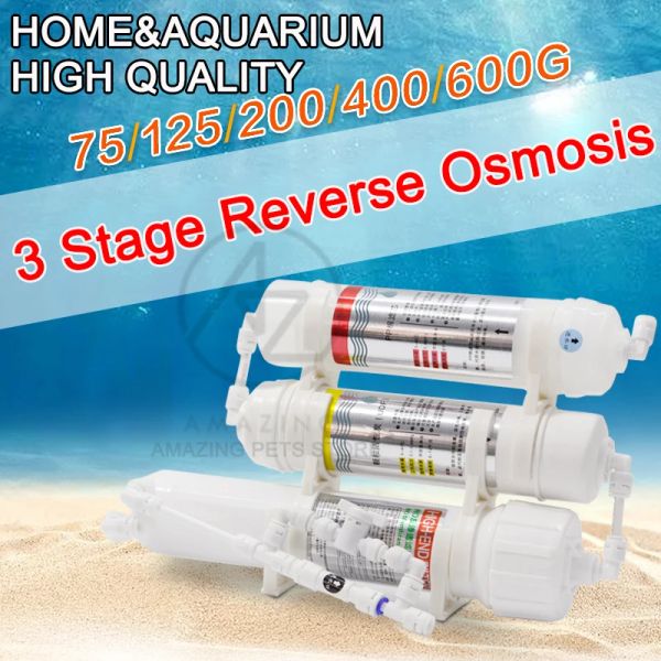 Aquarien Ro Buddie -System 3 -Stufe dreistufige Umkehrosmose reines Wasser Hine für Aquarium Marine Coral Reef Fischtank als Wasserleben