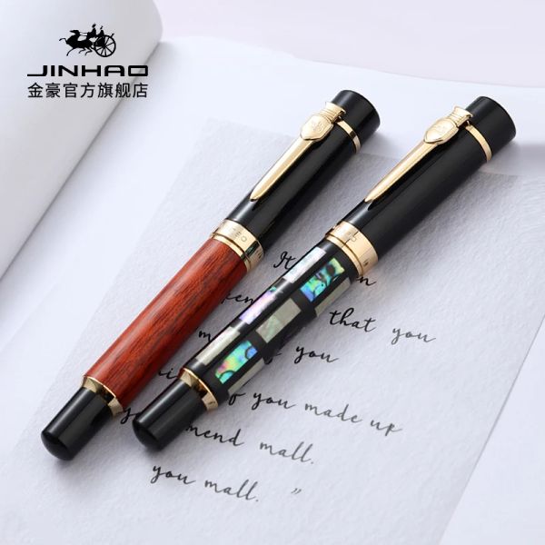 Pens Jinhao 650 caneta -tinteiro Business Business Retro Gift Caligrafia Escrevendo caneta substituível com caneta, opção de caixa de presente