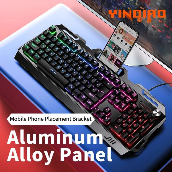 Yindiao Keyboard Gaming Gaming Laptop Desktop per PC Accessori per ufficio Accessori per giocatore a basso profilo Tase gamer con Numpad 240418
