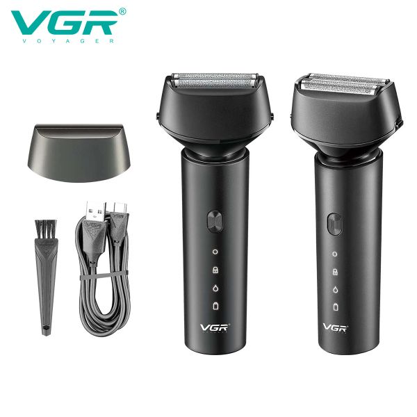 CLIPPERS VGR barba barba Shaver Professional Hair Trimmer Electric Shaver IPX7 Impermeável Recarregável Melvedor Sem Cordamento Hine para Homem V380