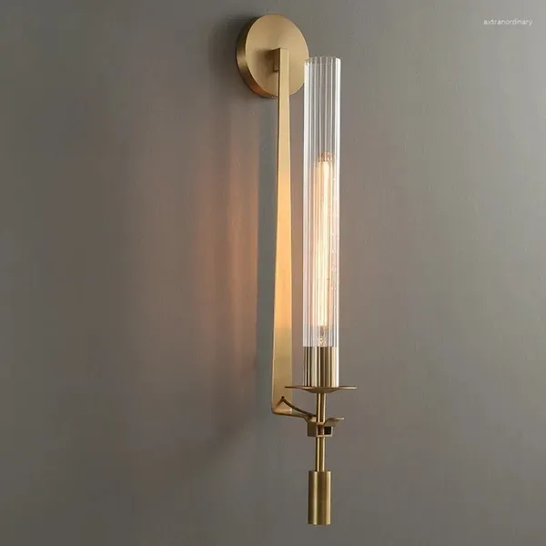 Wandlampe American Glass Lampenschirm Leicht Nordisch für lebendiges Schlafzimmer Hintergrund Gang Balkon Wohnmobilmöbel Luxus