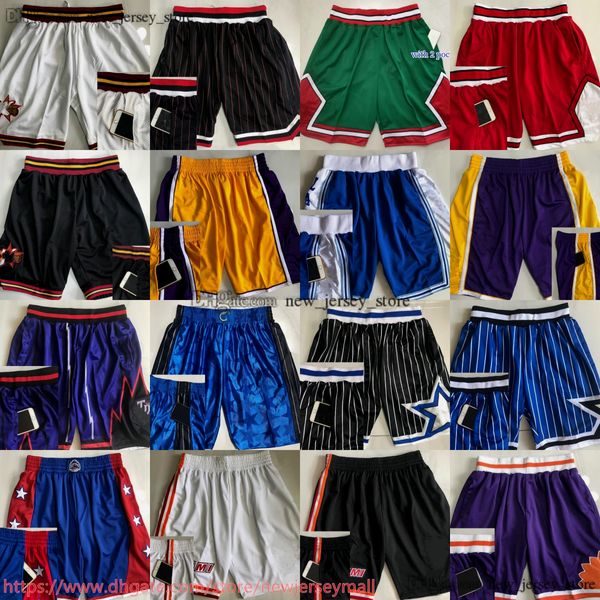 Authentische klassische Retro-Basketball-Shorts mit Taschen Realgenähte Baskeball-Tasche kurz atmungsaktives Fitnessstudio-Training Strandhosen Jogging Pant Man XS-XXL