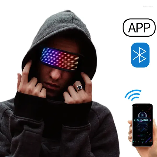 Parti Dekorasyon Uygulaması Bluetooth, DIY Graffiti ışıklı gözlüklerini bağlar ve LED programlanabilir bilgiler tam renkli görüntüler