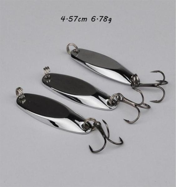 10pcs Lot 4 57 cm 6 78g Silber Vib Löffel Metallköder Köder 8 Hakenfischerhaken Pesca Tackle Accessoires D00226516927465