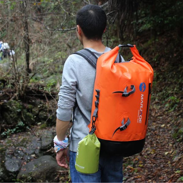 Bolsas 30l 500d PVC Backpack seco de Backpack Duffel Sports Sports Sports Drybag Drybag Trekking Saco de caiaque aquático