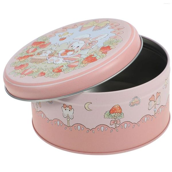 Garrafas de armazenamento Tinplate Cookie Tin Candy Candy Box Goodies Jar