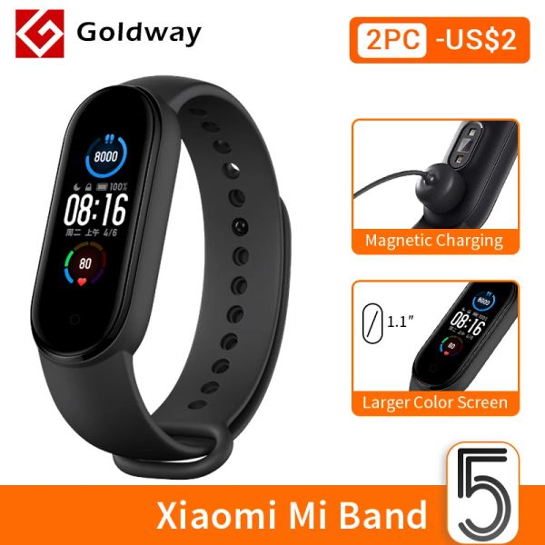 Armbänder Xiaomi Mi Band 5 Smart Armband 4 Farb Amoled Screen Miband 5 Smartband Fitness -Traker Bluetooth Sport Water of Smart Band