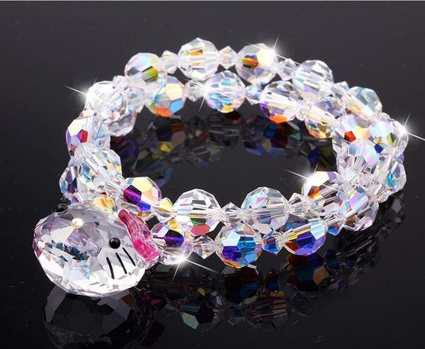 Carri da gatto Crystal Kitty Crystal Crystal Kitty Braccialetti per donne adorabili genitori Designer per bambini Designer Bracciale Bracciale Regalo per braccialetti.