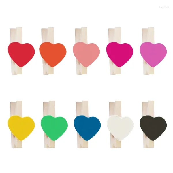 Figurine decorative 50pcs Piccole clip colorate multifunzionali semplici mini po clip legno amore pioli