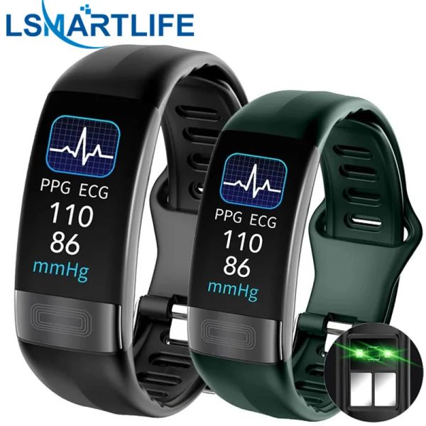 Bileklikler P11 Plus EKG+PPG Akıllı Bileklik Kan Basıncı Kalp Hızı Monitör Band Fitness Tracker Pedometre Su Geçirmez Spor Akıllı Bandı