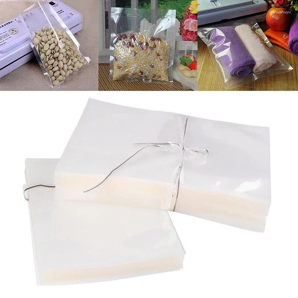 Sacos de armazenamento 10pcs alimentos a vácuo abertos top grosses grossos freezer economiza bolsas transparentes para feijão