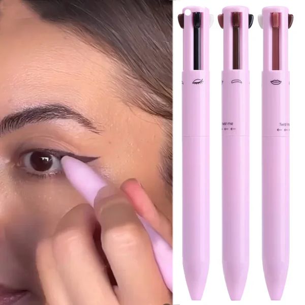 Eyeliner 4 in 1 sopracciglia per labbra per labbra per labbra Penna evidente a prova di colore facile aodore eyeliner makeup penna cosmetica bellezza