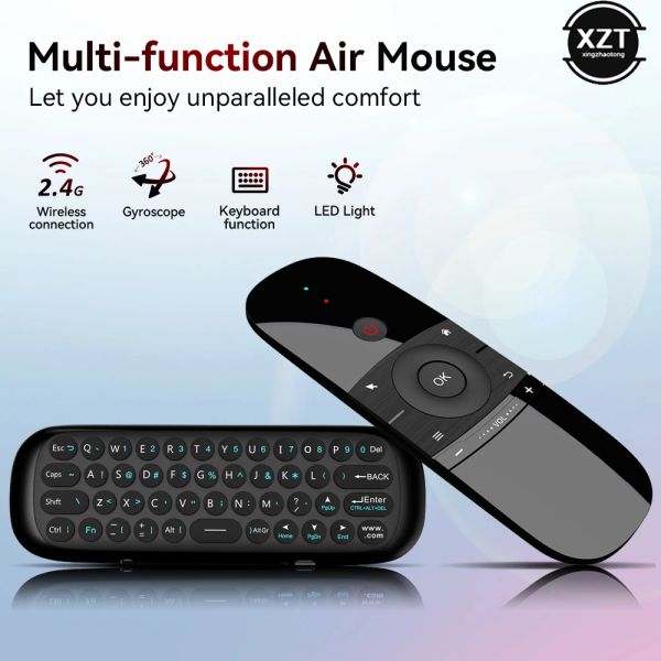 Controllo W1 2,4G Tastiera wireless per mouse Air Mouse 6Axis Motion Sense IR Smart Remote Control Ricevitore USB per supporti Android Win Smart TV