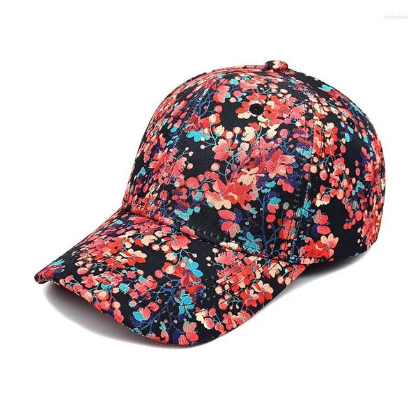 Capsini a sfera 2024 Primavera Summer Polyester Flower Stampa Casquette Baseball Cappelli a snapback per esterno per donne 28