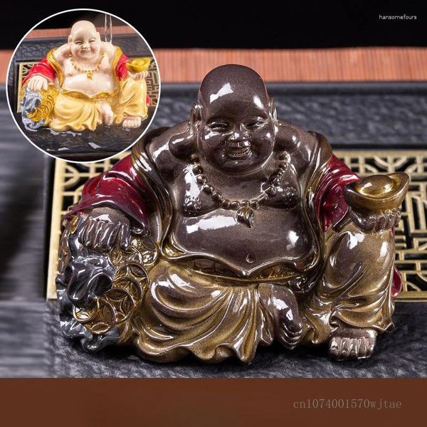 Tea -Haustiere Zhaocai Farbwechsel Maitreya Buddha Haustier kleiner Ornament Lucky Skulptur kreative Mini -Accessoires Boutique 1pc