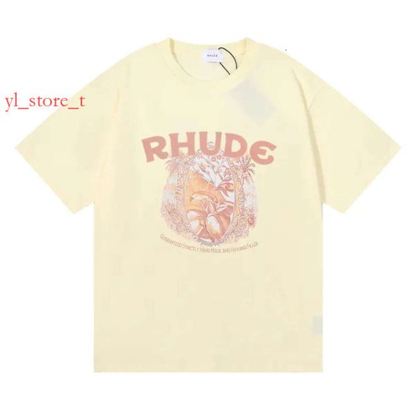 Homens tampas de luxo rhude t camisetas designer de skate masculino rhude luxury thirthigh qualidade clássico clássico alfabeto masculino shirt esportes de rua shirt 7038