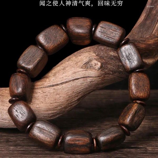 Странд высококачественный натуральный браслет nha rang agarwood настоящие масла старые материалы орливудские бусины Будда Мужчины с формой