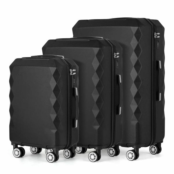 Set da 3 pezzi di bagagli (20/24/28 pollici) bagagli a bordo con ruote da spinner per imbarco da viaggio ABS bagaglio