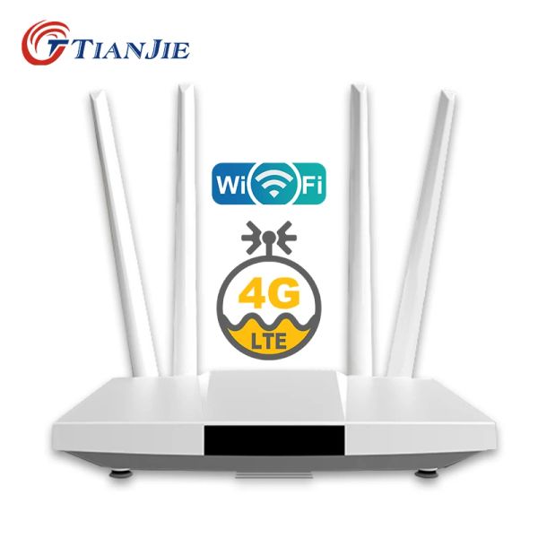 Roteadores tianjie lm321 3g 4g gsm lte 300mbps home quad antena rj45 wan lan modem wifi hotspot cpE roteador com slot para cartão sim