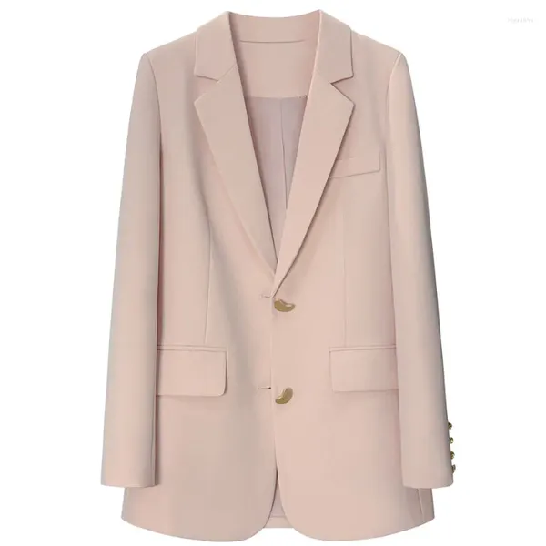 Ternos femininos Jaqueta rosa Blazers for Women 2024 Primavera elegante de terno de peito único Tops Ofrewear